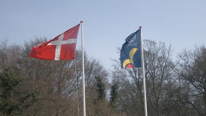 To flag på flagstænger
